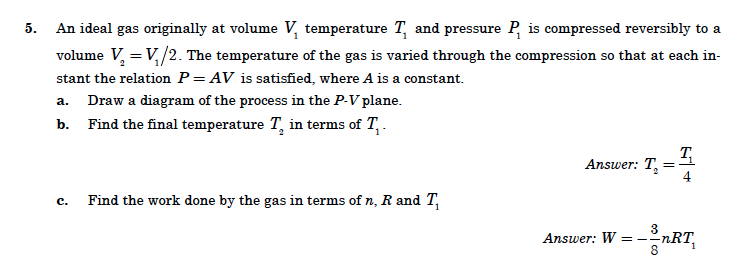 workdone by compressing an ideal gas
