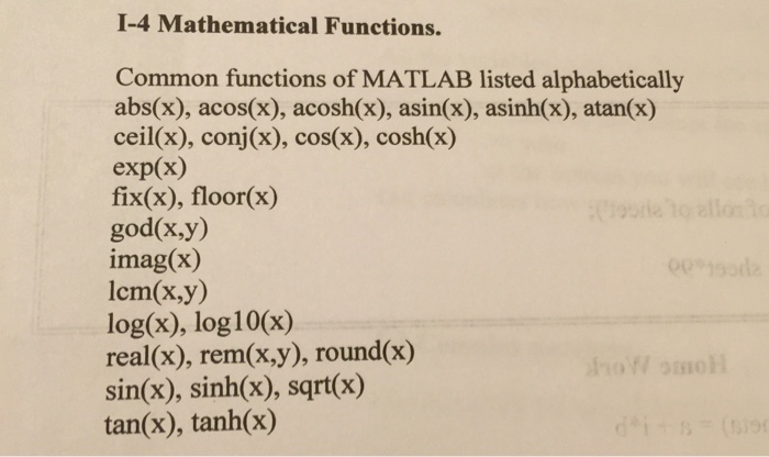 Solved use freemat i 4 mathematical functions common fun