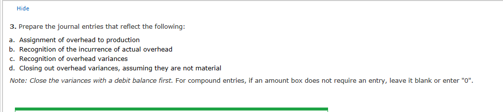 Solved Exercise 9.22 Overhead Variances, Four-Variance | Chegg.com