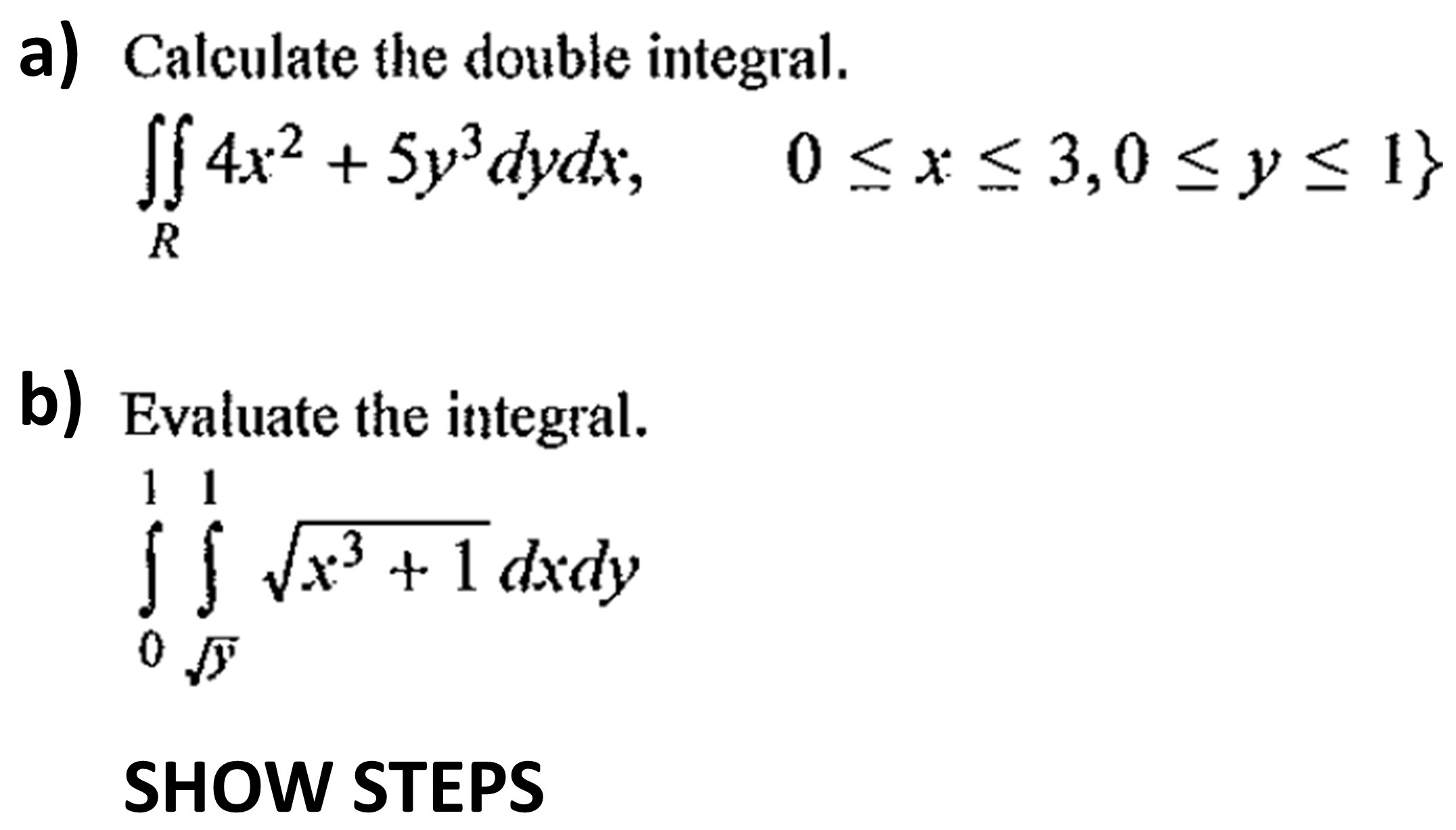 Double Integral Worksheet With Answers Pdf