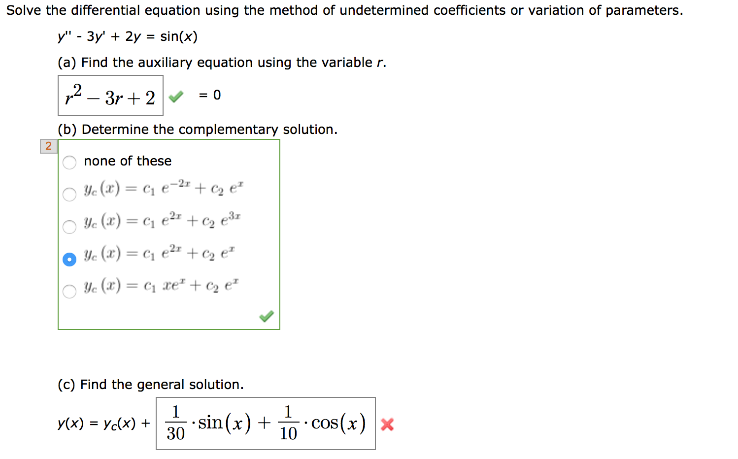 Solved Solve the differential equation using the method of