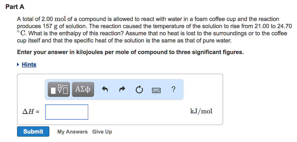 Solved: Coffee Cup Calorimetry Calorimetry Is A Method Use... | Chegg.com