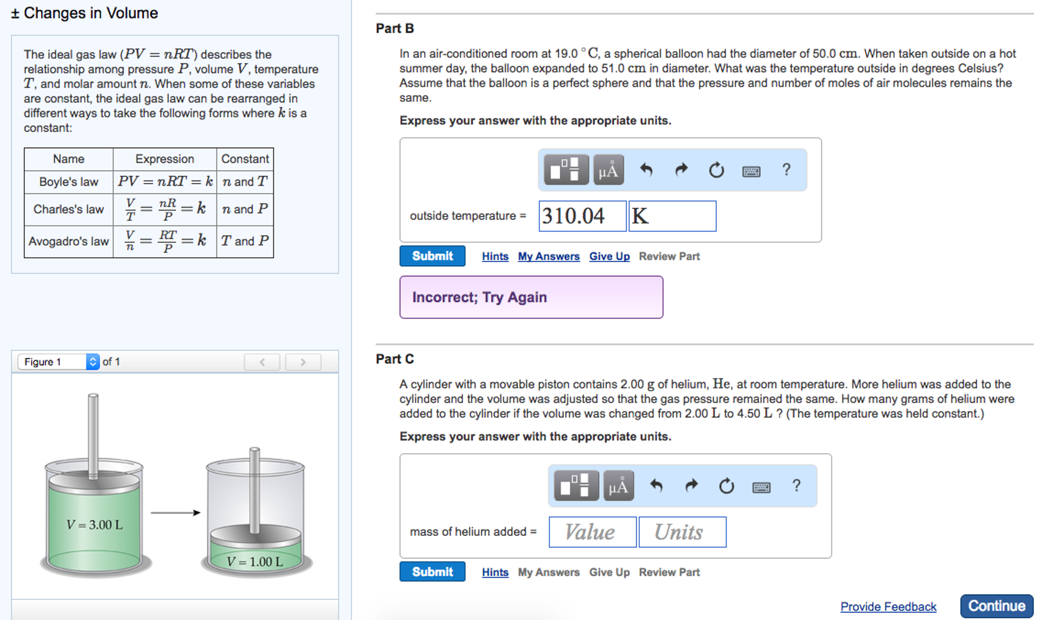 Solved The ideal gas law (PV = n_ RT) describes the | Chegg.com