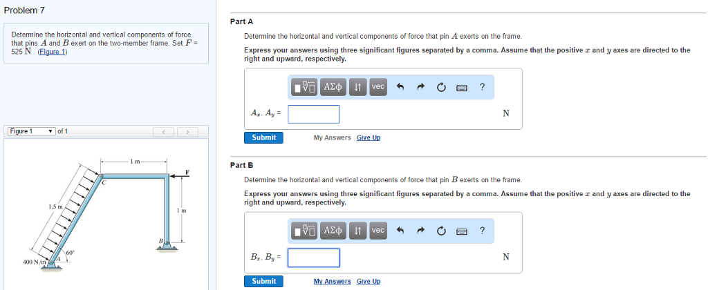 Solved Determine The Horizontal And Vertical Components Of 