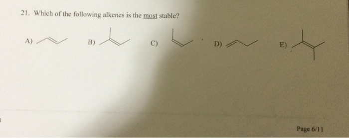 solved-which-of-the-following-alkenes-is-the-most-stable-chegg