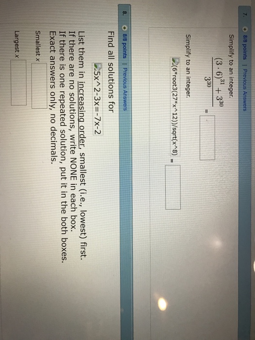 Solved Simplify to an integer. (3 middot 6)^31 + 3^30/3^30 | Chegg.com