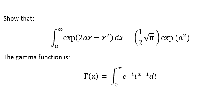 Solved Show that: integrate a between infinity | Chegg.com