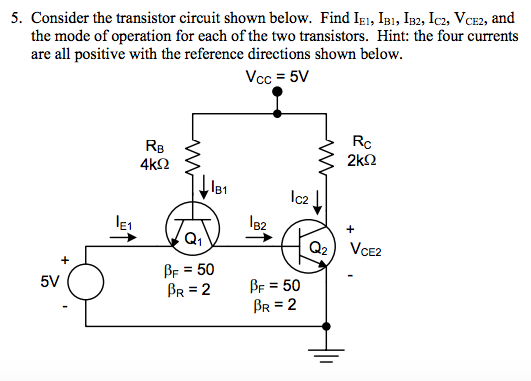 Solved Consider The Transistor Circuit Shown Below Find 7068