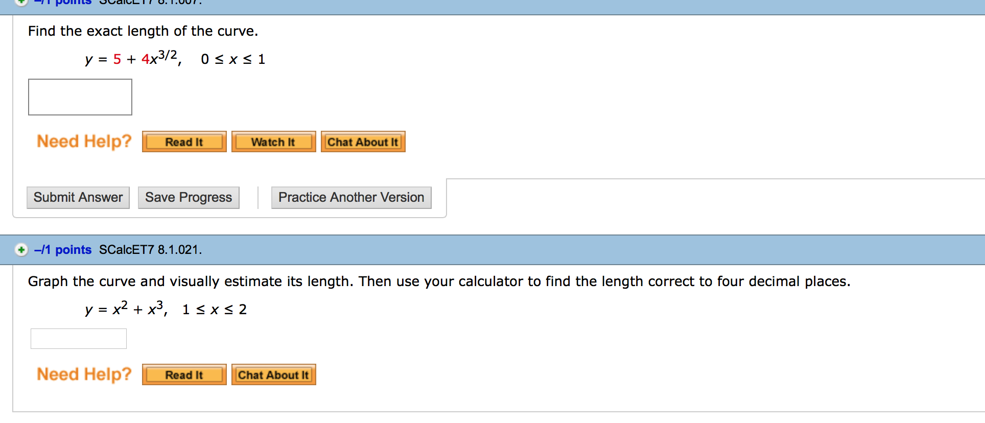 find the length of the curve defined by calculator