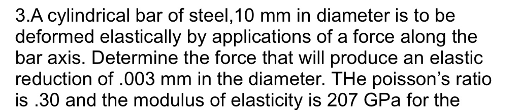 solved-3-a-cylindrical-bar-of-steel-10-mm-in-diameter-is-to-chegg