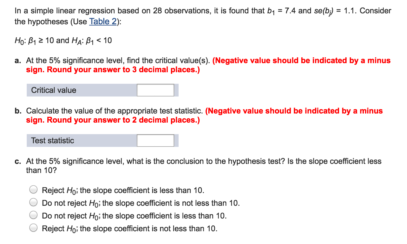 Solved In a simple linear regression based on 28 | Chegg.com