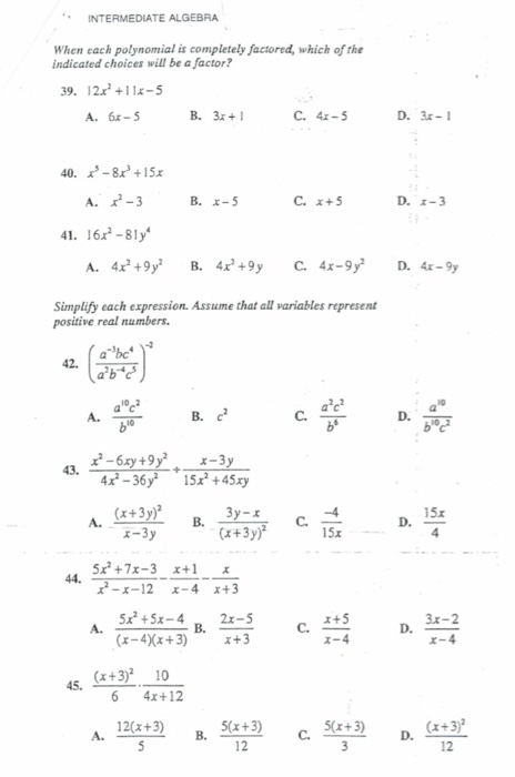 Solved INTERMEDIATE ALGEBRA 2x-3y·13 4x+ y=5 31· 32. 2x+y+3 | Chegg.com