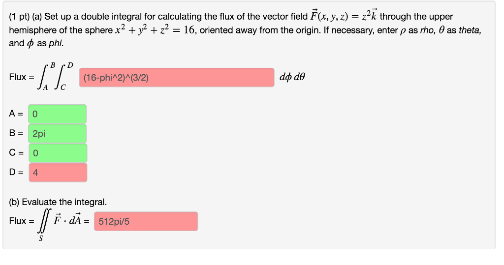 calculate flux integral 3d