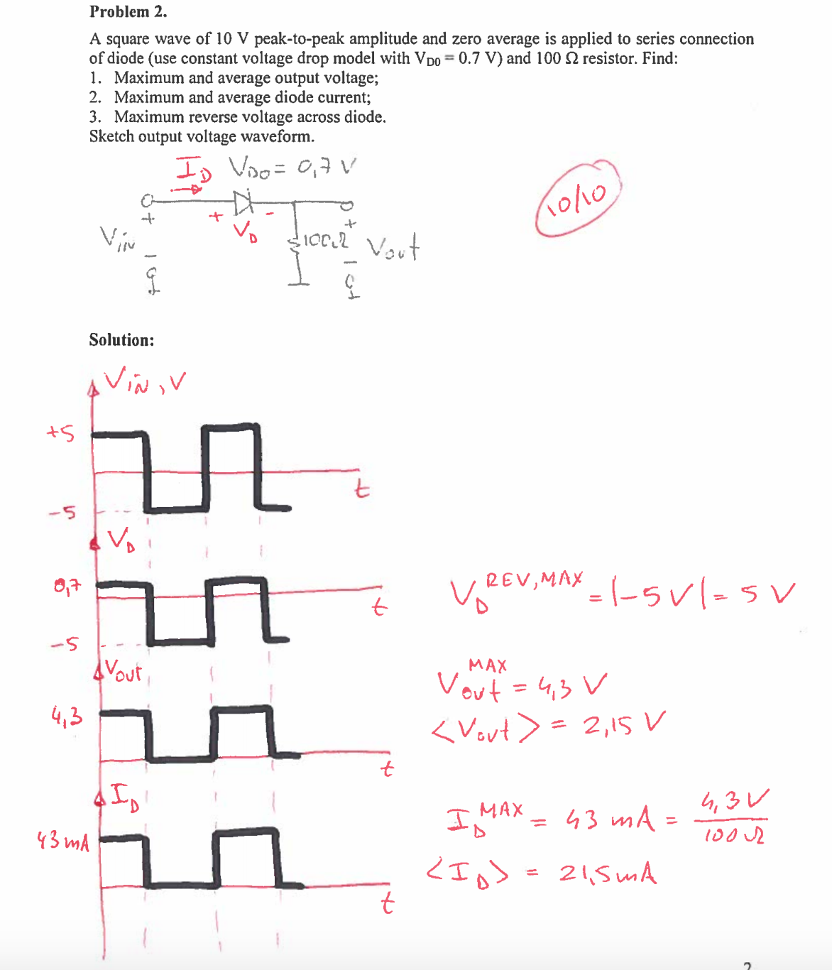 solved-a-square-wave-of-10-v-peak-to-peak-amplitude-and-zero-chegg