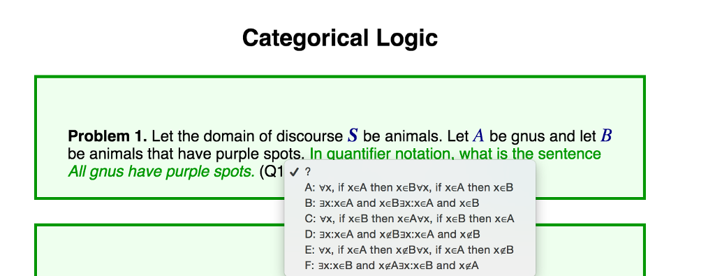 Solved Categorical Logic Problem 1. Let the domain of