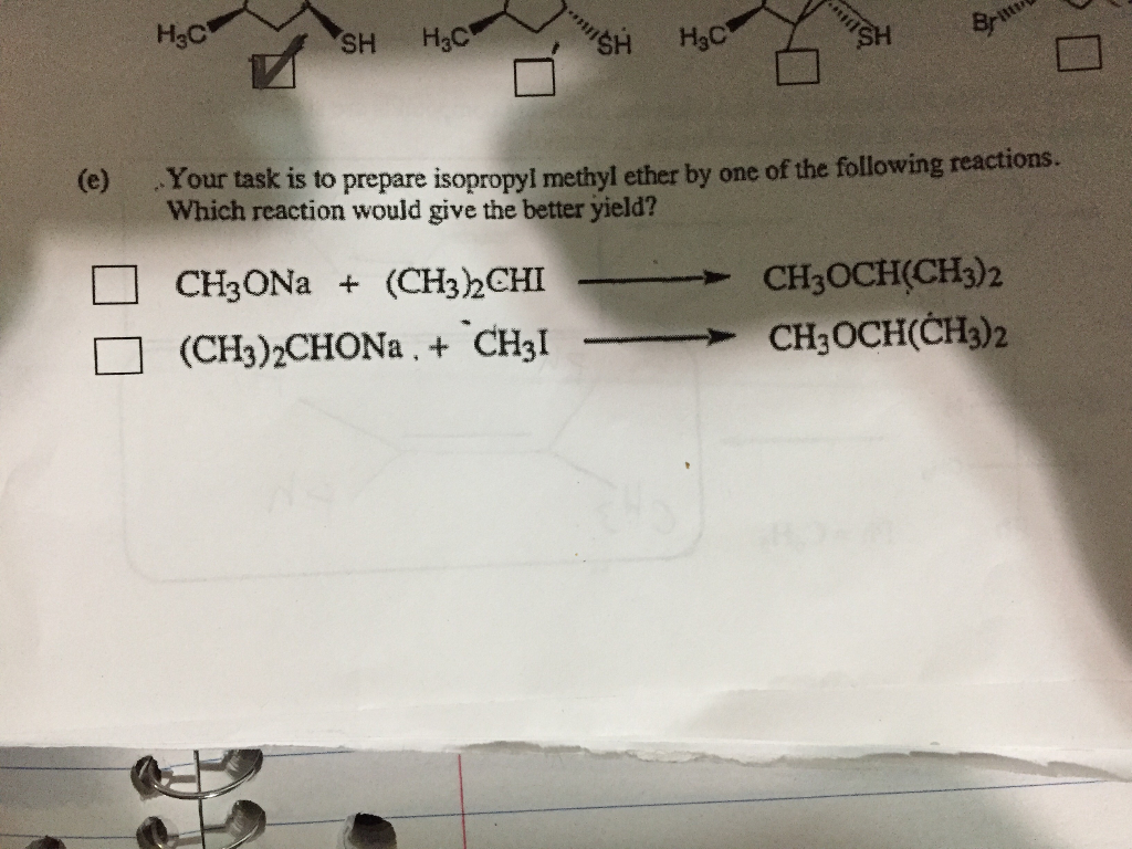 Solved Your Task Is To Prepare Isopropyl Methyl Ether By