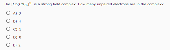 number of unpaired electrons in complex mn cn 6 3