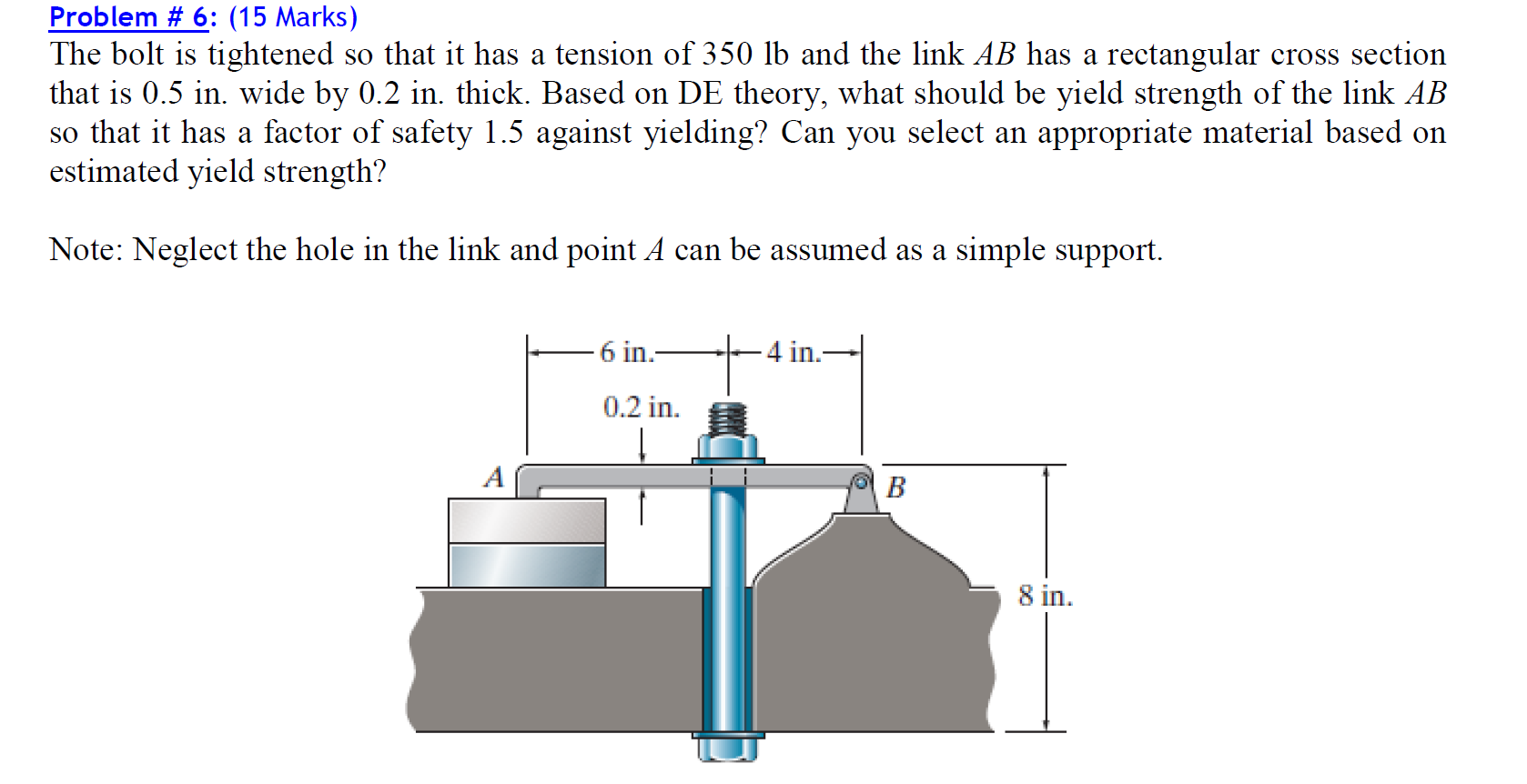 Solved The Bolt Is Tightened So That It Has A Tension Of 350 | Chegg.com