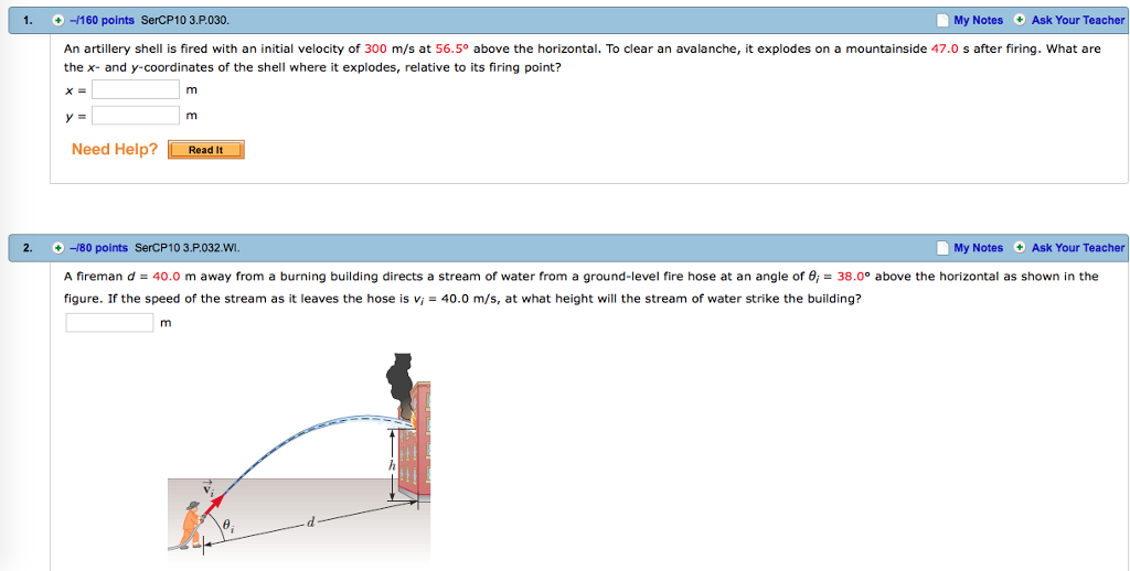 Solved An artillery shell is fired with an initial velocity