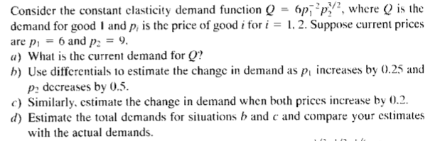 Consider the constant elasticity demand function Q = | Chegg.com