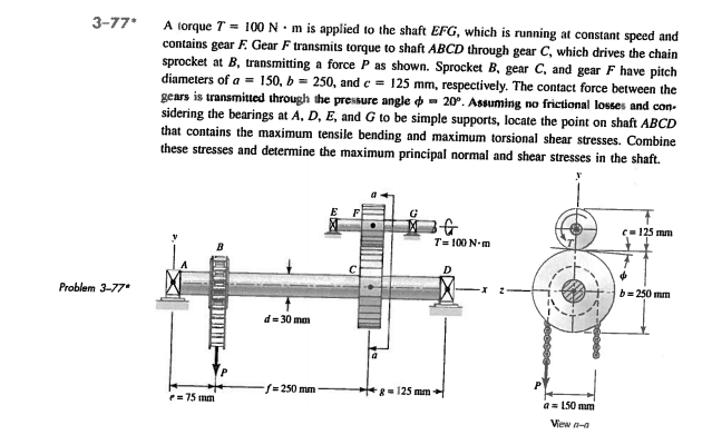 Solved A Torque T = 100 N Middot M Is Applied To The Shaft | Chegg.com