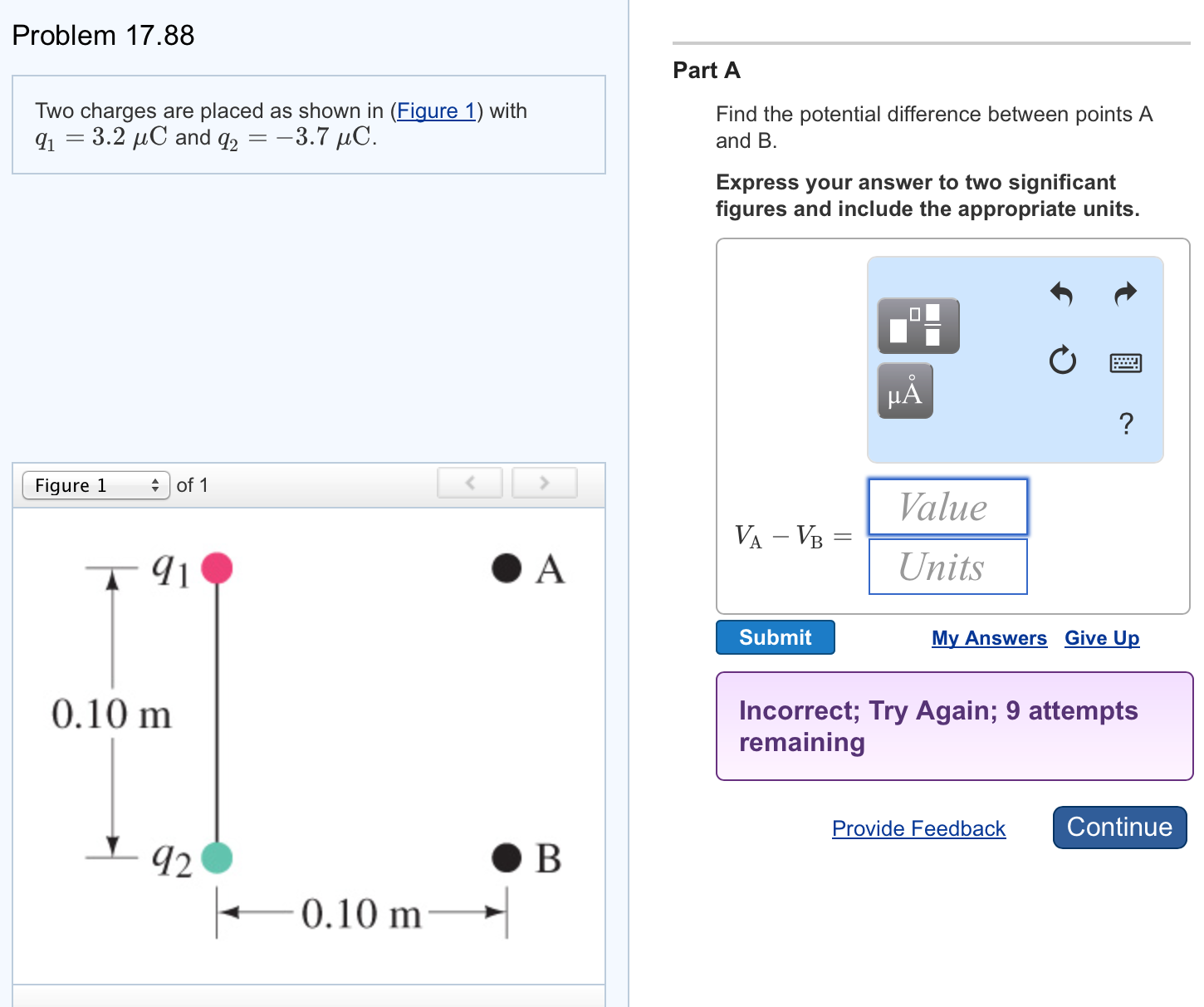 Solved Two charges are placed as shown in (Figure 1) with | Chegg.com