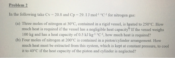 Solved In the following take Cv = 20.8 and Cp =29. I J | Chegg.com