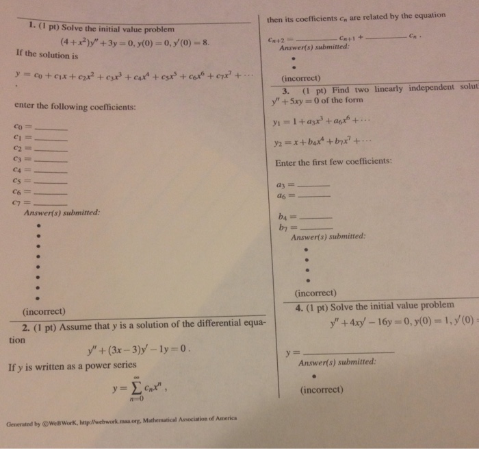 Solved Solve the initial value problem (4 + x^2)y" + 3y = | Chegg.com