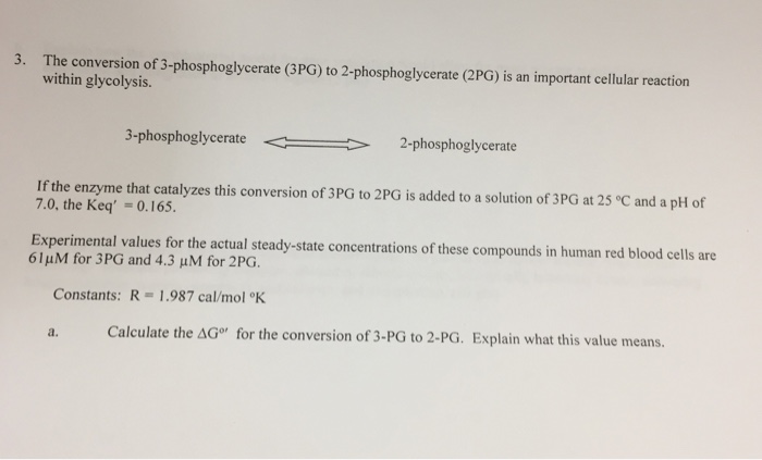 Solved The conversion of 3-phosphoglycerate (3PG) to | Chegg.com