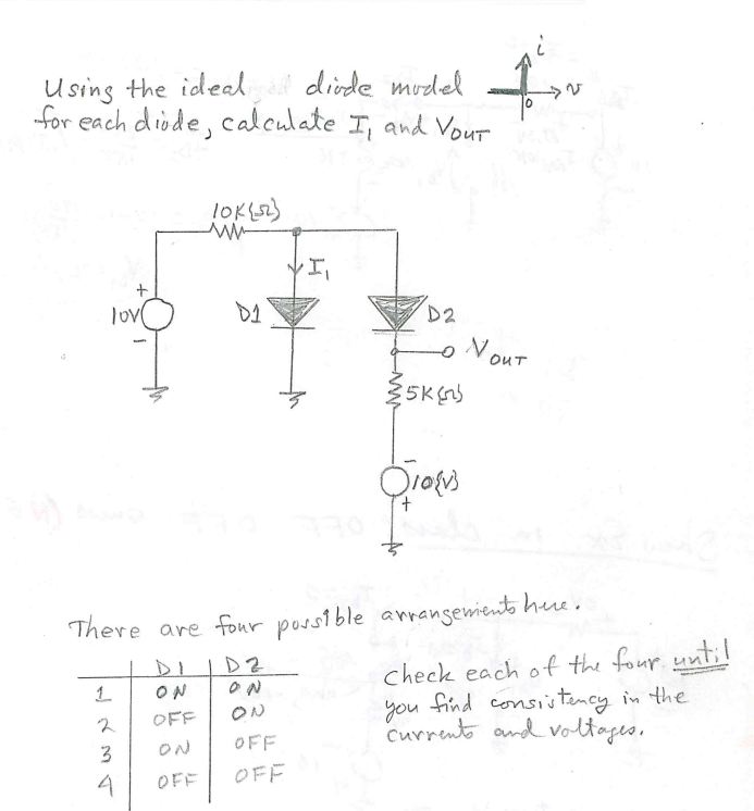 Solved Using the ideal diode model for each diode, calculate