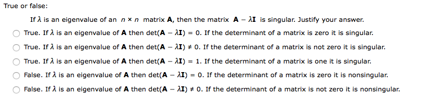 If lambda is an eigenvalue of an n x n matrix A, then | Chegg.com