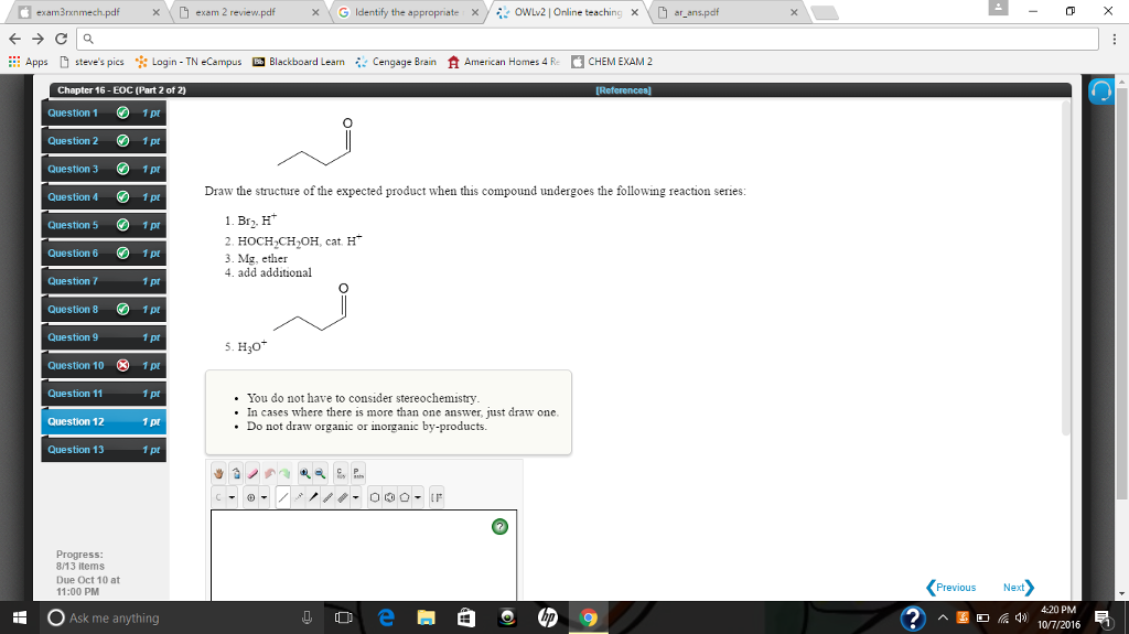 Solved Draw the structure of the expected product when this | Chegg.com