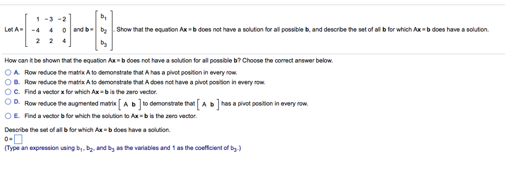 Solved Let A = [1 -3 -2 -4 4 0 2 2 4] And B = [b_1 B_2 | Chegg.com