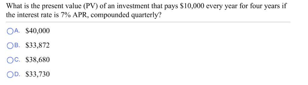 Solved What is the present value (PV) of an investment that | Chegg.com