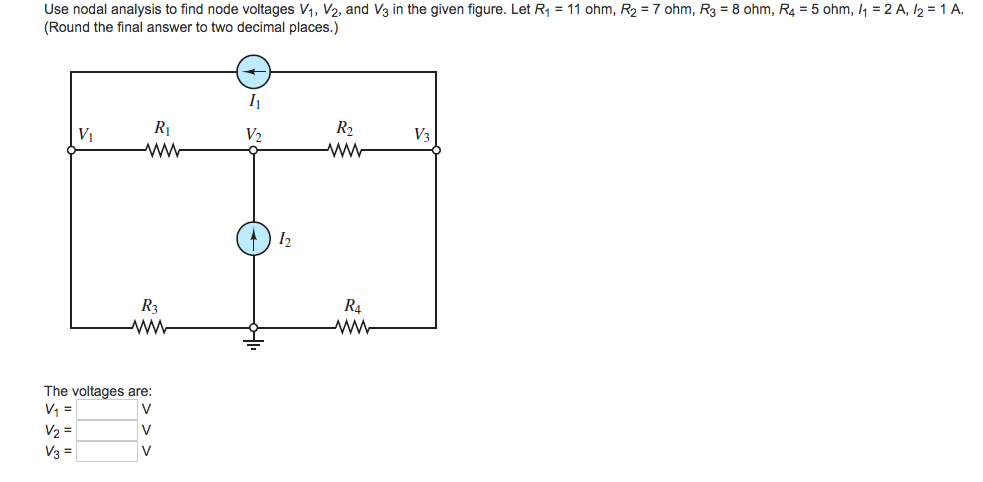 Solved Use Nodal Analysis To Find Node Voltages V_1, V_2, | Chegg.com