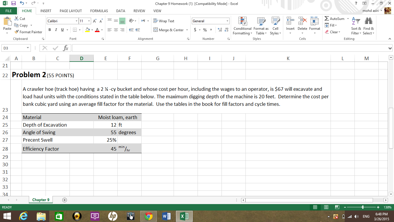 Chapter 9 Homework (1) Compatibility Mod Excel HOME | Chegg.com