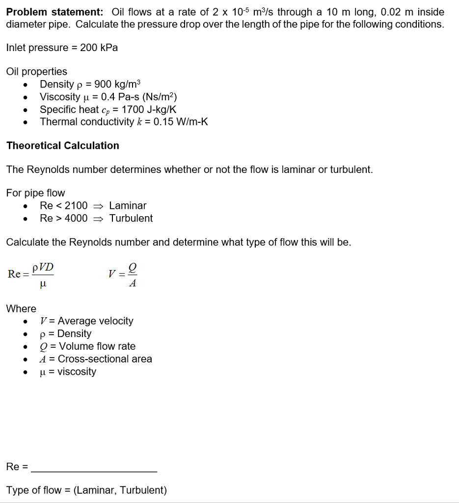 Solved Problem statement: Oil flows at a rate of 2 x 10-6 | Chegg.com
