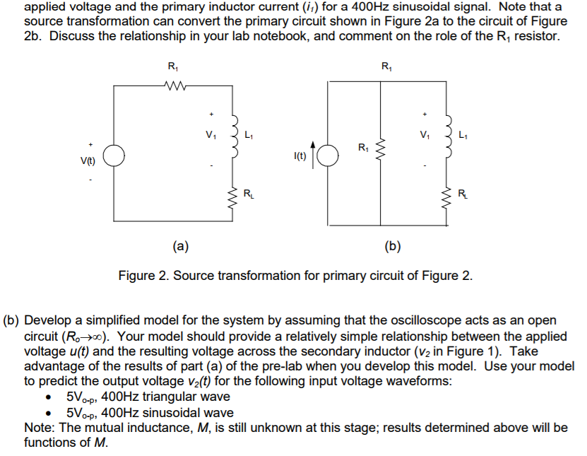 1. Transformer Circuit Consider the circuit shown in Circuit Diagram