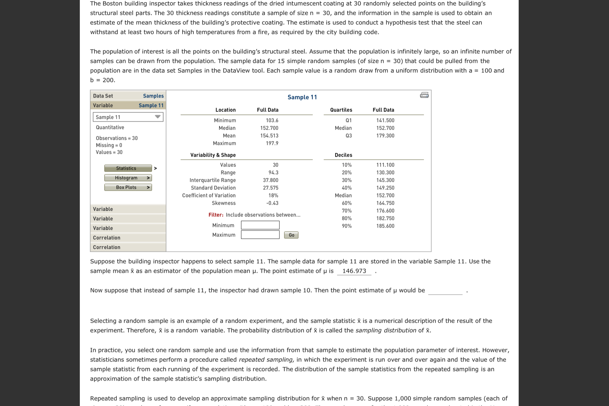 Solved 2. The sampling distribution of the sample mean | Chegg.com