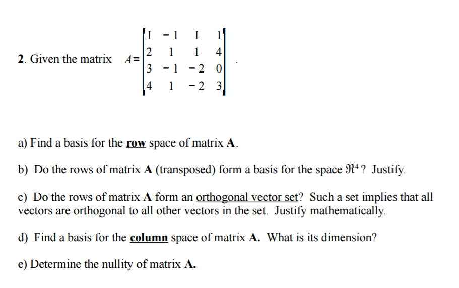 if a matrix 1 2 3 4