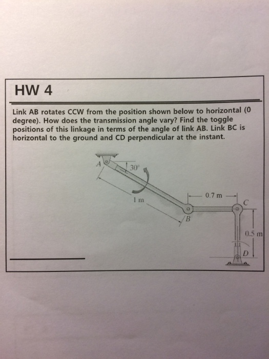 Solved Link AB rotates CCW from the position shown below to