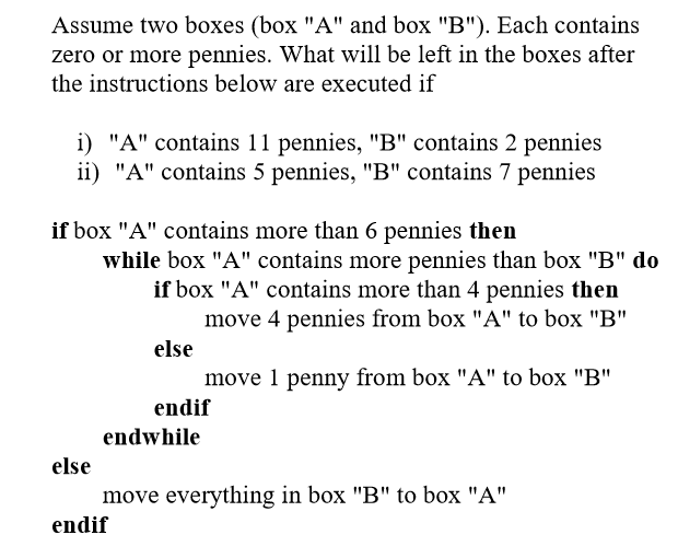 Solved Assume two boxes (box "A" and box "B"). Each contains