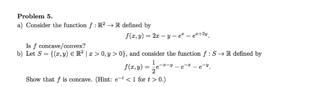 Solved Problem 5. a) Consider the function f : R2 → R | Chegg.com