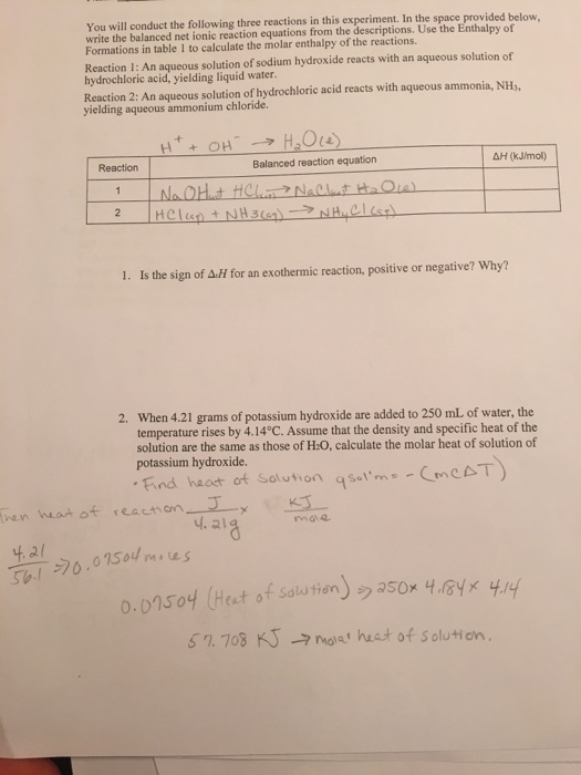 Solved You will conduct the following three reactions in | Chegg.com