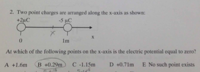Solved 2. Two point charges arc arranged along the x-axis as | Chegg.com