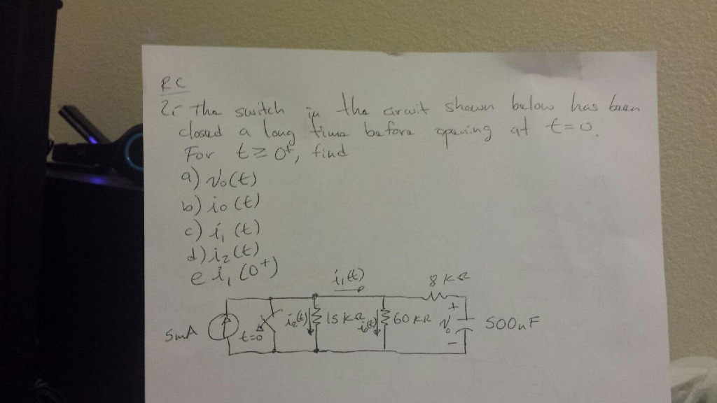 Solved The Switch In The Circuit Shown Below Has Been Closed | Chegg.com