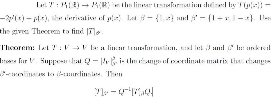 Solved Let T P1 R Rightarrow P1 R The Linear Transfor Chegg Com