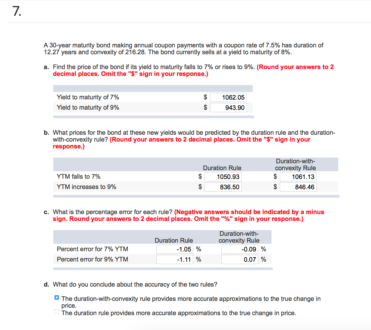 Solved A 30year maturity bond making annual coupon payments
