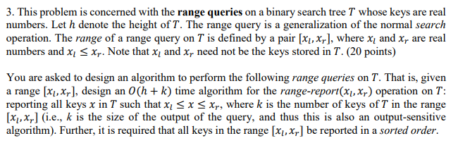Solved 3. This problem is concerned with the range queries | Chegg.com