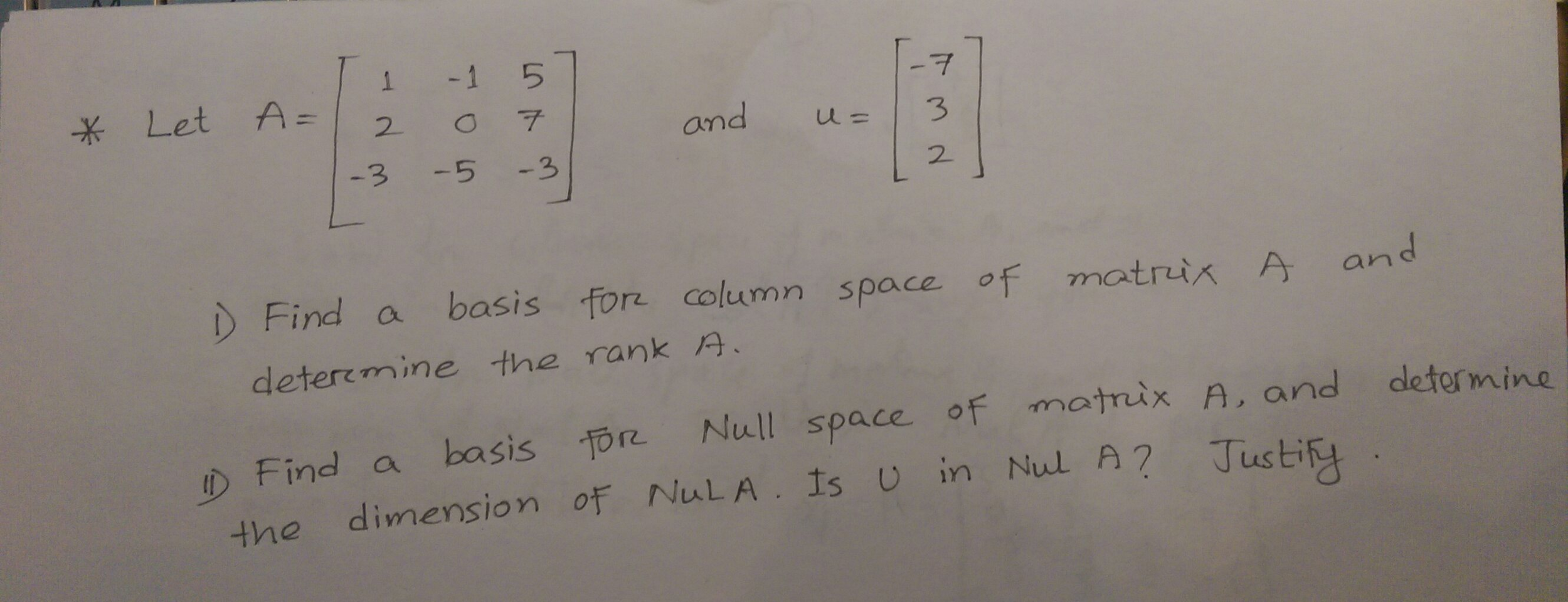 find basis for column space of matrix